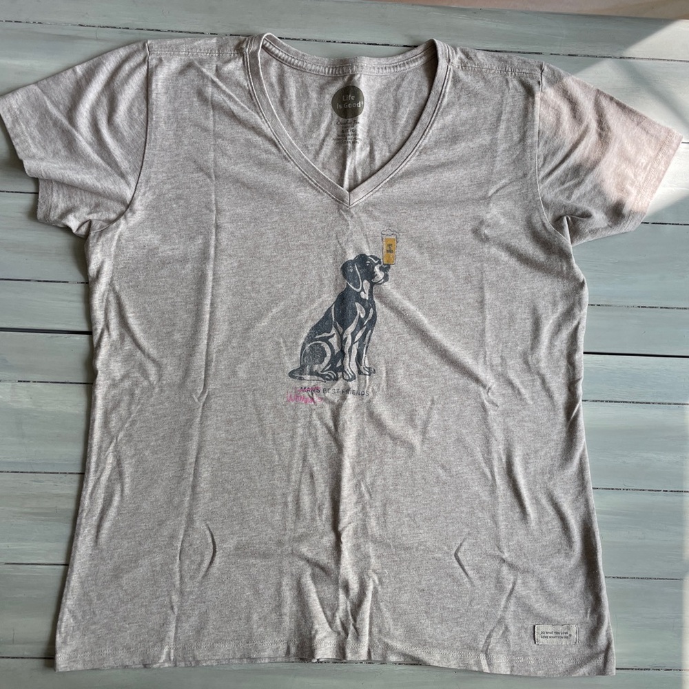 Women's Life is Good oatmeal color T-Shirt